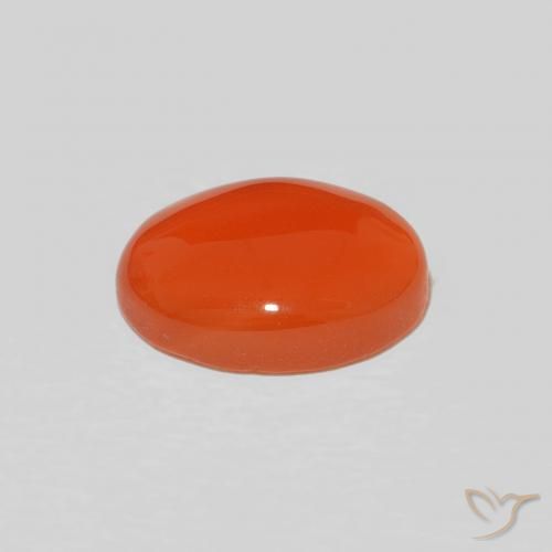 Cornalina Laranja Intenso Natural 1.63ct, oval, Opaco
