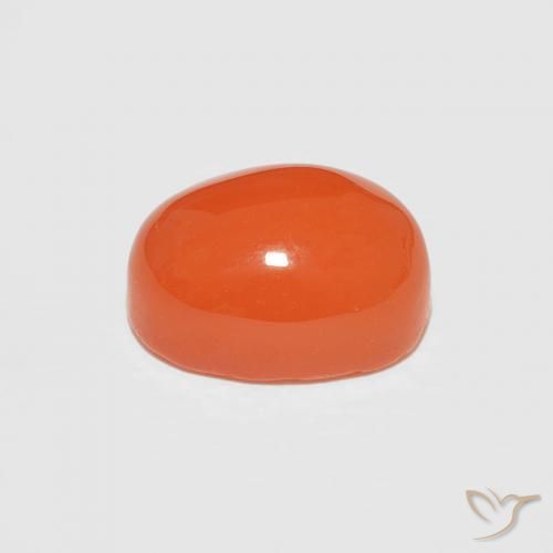 Cornalina Laranja Avermelhado Profundo Natural 1.89ct, oval, Opaco