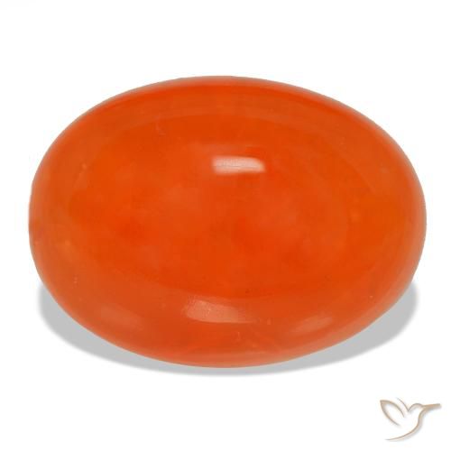 Cornalina laranja natural 14,34ct, corte oval, transparente
