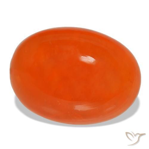 Cornalina laranja natural 14,34ct, corte oval, transparente