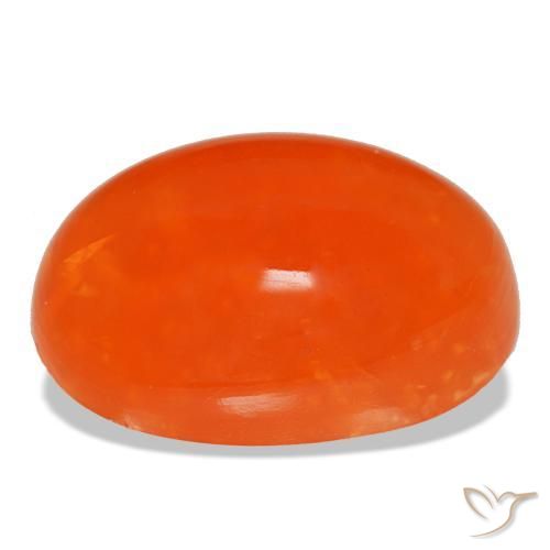 Cornalina laranja natural 14,34ct, corte oval, transparente