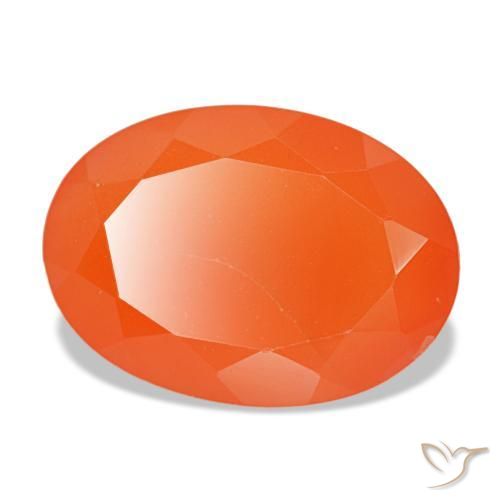 Cornalina laranja natural 5,43ct, corte oval, translúcido