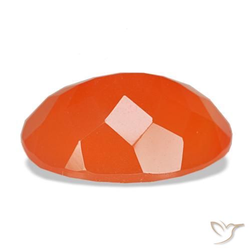 Cornalina laranja natural 5,43ct, corte oval, translúcido
