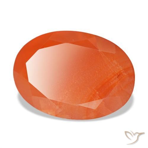 Cornalina laranja natural 5,84ct, corte oval, translúcido