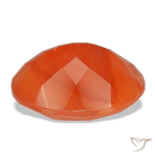 Cornalina laranja natural 5,84ct, corte oval, translúcido