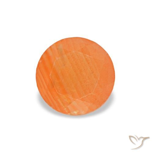 Cornalina laranja natural 0,38ct, corte redondo, transparente