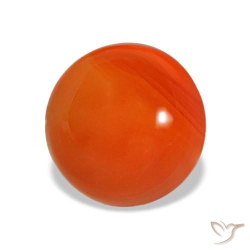 Cornalina laranja natural 1,98ct, corte redondo, transparente