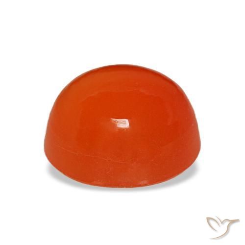 Cornalina laranja natural 1,98ct, corte redondo, transparente