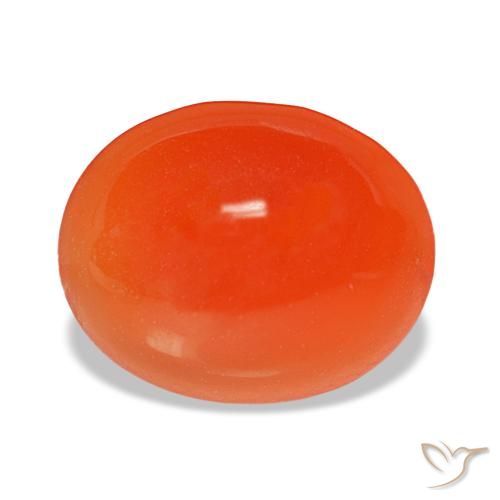 Cornalina laranja natural 2,29ct, corte oval, translúcido