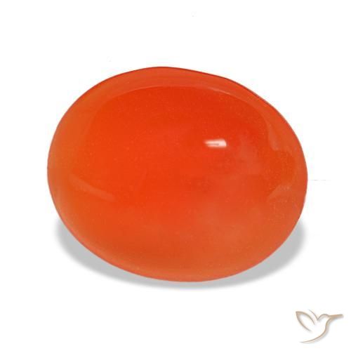 Cornalina laranja natural 2,29ct, corte oval, translúcido