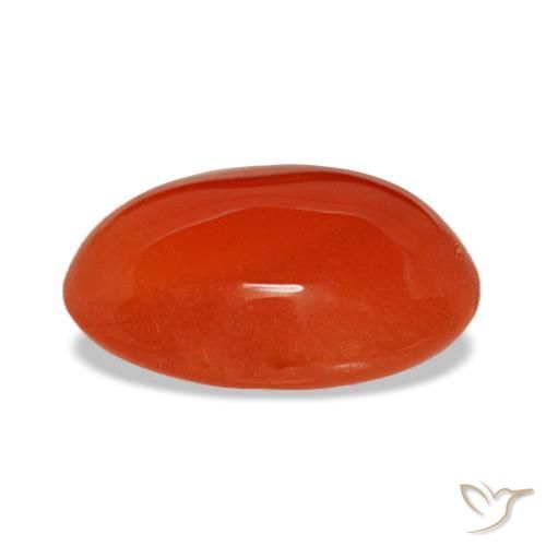 Cornalina laranja natural 2,29ct, corte oval, translúcido