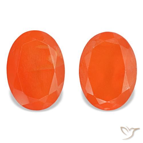 1.39ctw laranja cornalina, oval, transparente