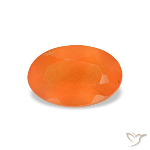 Cornalina laranja natural 0,44ct, corte oval, transparente