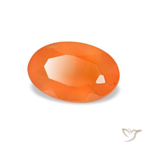 Cornalina laranja natural 0,44ct, corte oval, transparente