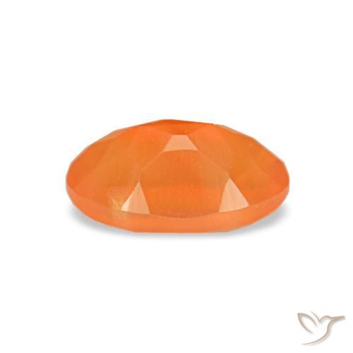 Cornalina laranja natural 0,44ct, corte oval, transparente