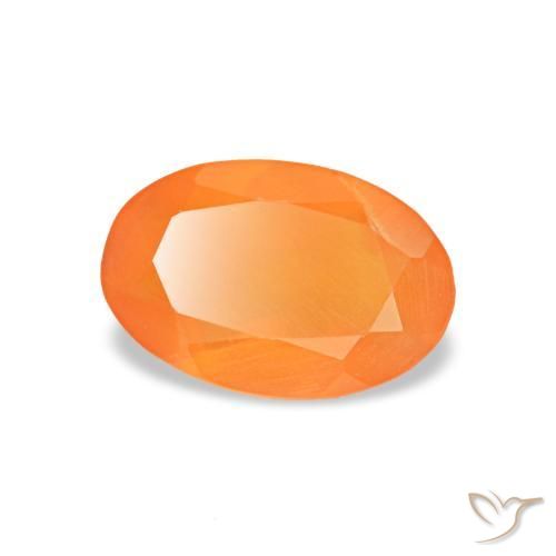 Cornalina laranja natural 0,35ct, corte oval, transparente