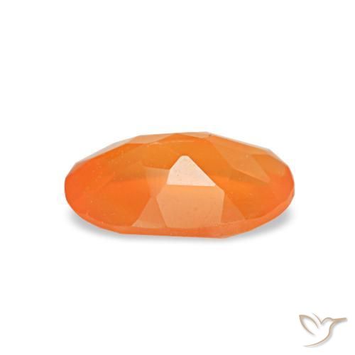 Cornalina laranja natural 0,35ct, corte oval, transparente