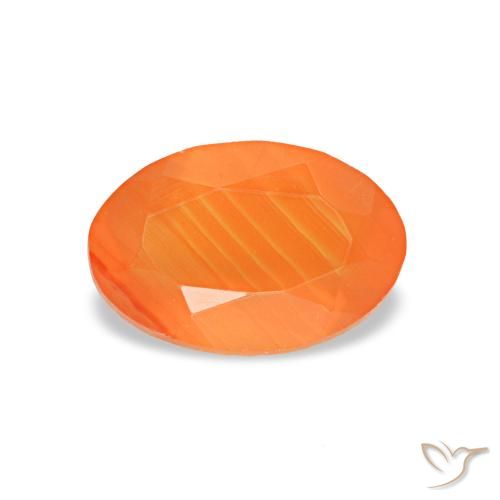 Cornalina laranja natural 0,47ct, corte oval, transparente