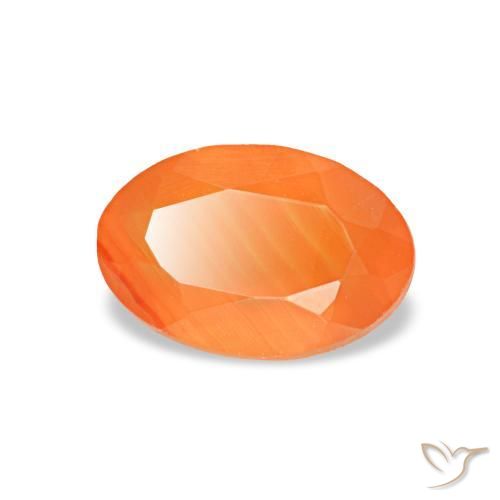 Cornalina laranja natural 0,47ct, corte oval, transparente