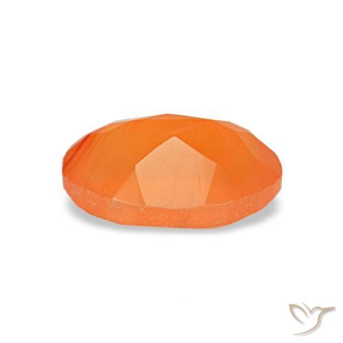 Cornalina laranja natural 0,47ct, corte oval, transparente