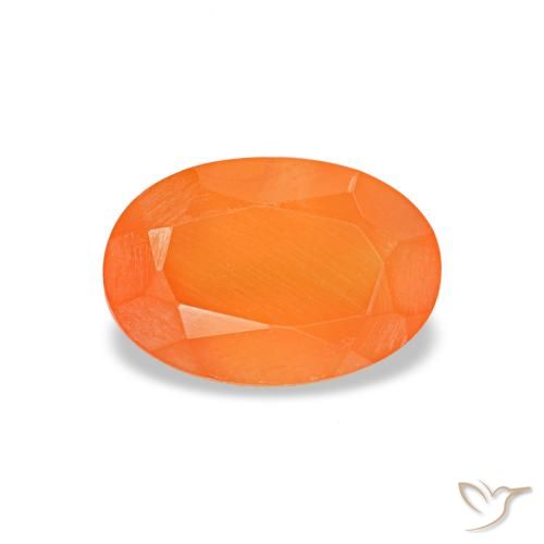 Cornalina laranja natural 0,40ct, corte oval, transparente