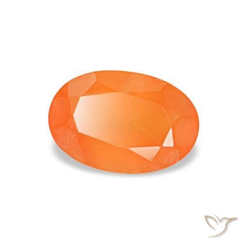 Cornalina laranja natural 0,40ct, corte oval, transparente