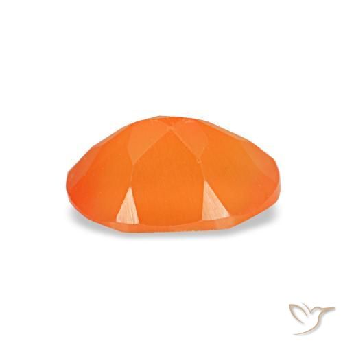 Cornalina laranja natural 0,40ct, corte oval, transparente