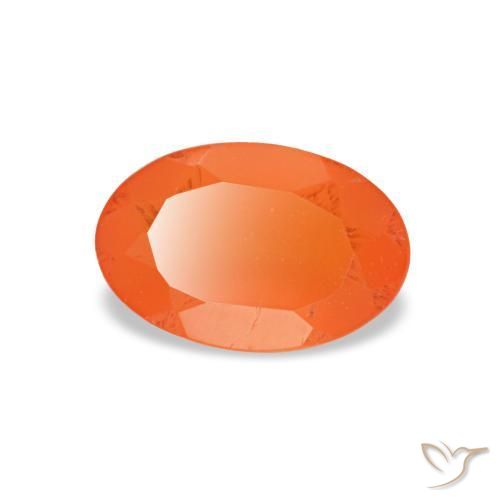 Cornalina laranja natural 0,40ct, corte oval, transparente