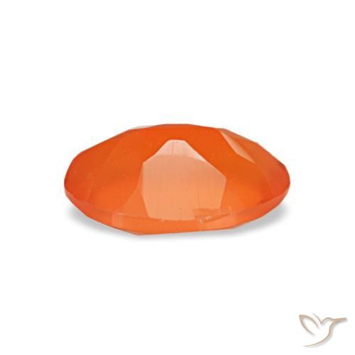 Cornalina laranja natural 0,40ct, corte oval, transparente