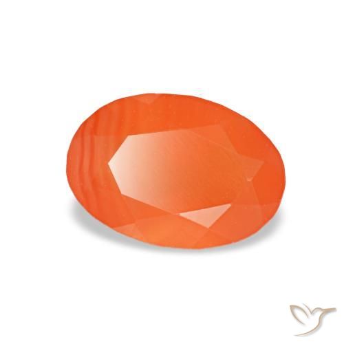 Cornalina laranja natural 0,44ct, corte oval, transparente
