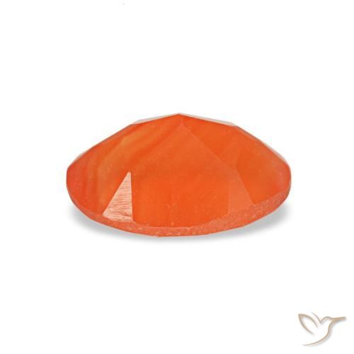 Cornalina laranja natural 0,44ct, corte oval, transparente