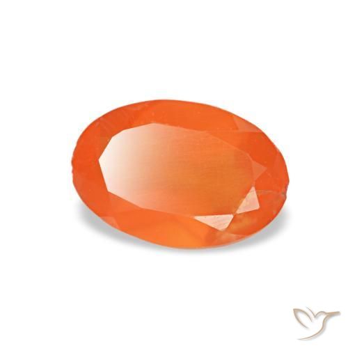 Cornalina laranja natural 0,34ct, corte oval, transparente