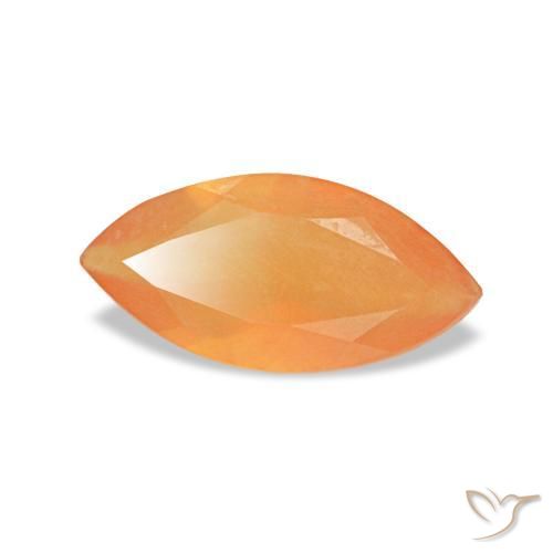 Cornalina laranja natural 0,43ct, marquise, transparente