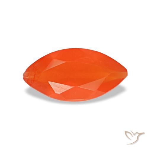 Cornalina laranja natural 0,44ct, marquise, transparente