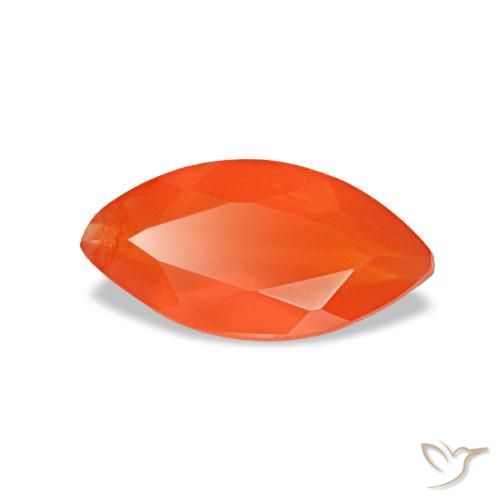 Cornalina laranja natural 0,44ct, marquise, transparente