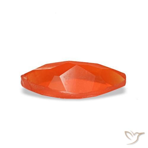 Cornalina laranja natural 0,44ct, marquise, transparente