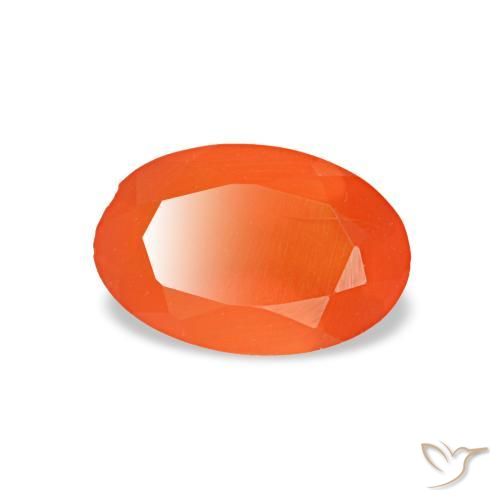 Cornalina laranja natural 0,34ct, corte oval, transparente