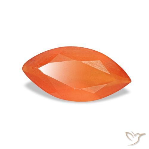 Cornalina laranja natural 0,39ct, marquise, transparente
