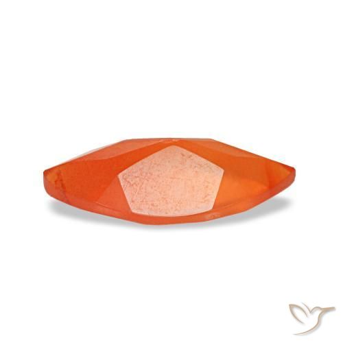 Cornalina laranja natural 0,39ct, marquise, transparente