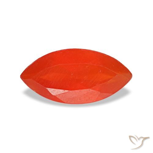 Cornalina laranja natural 0,44ct, marquise, transparente