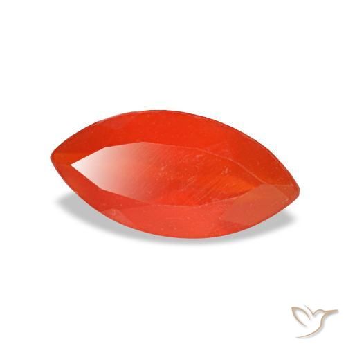 Cornalina laranja natural 0,44ct, marquise, transparente