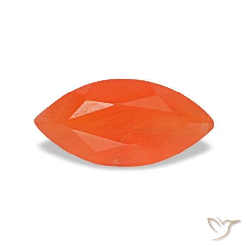 0.48ct laranja cornalina, marquise, transparente