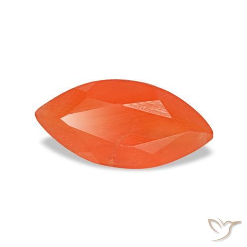 Cornalina laranja natural 0,48ct, marquise, transparente