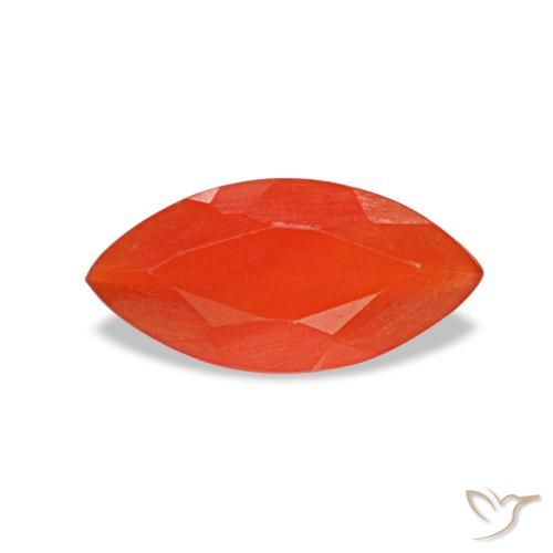 Cornalina laranja natural 0,38ct, marquise, transparente