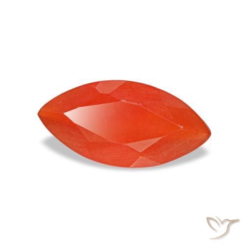 Cornalina laranja natural 0,38ct, marquise, transparente