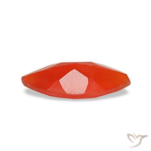 Cornalina laranja natural 0,38ct, marquise, transparente