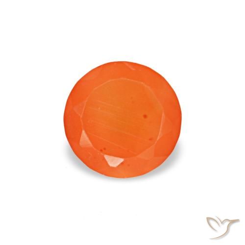0.20ct laranja cornalina, redondo, transparente