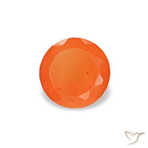 Cornalina laranja natural 0,20ct, corte redondo, transparente