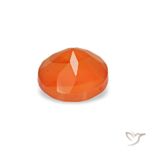 Cornalina laranja natural 0,20ct, corte redondo, transparente