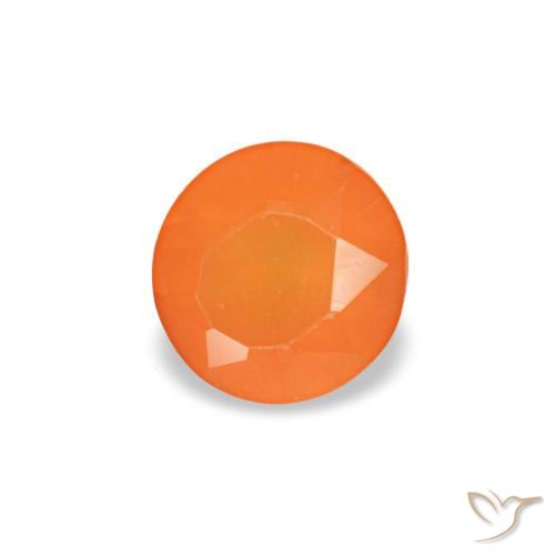 Cornalina laranja natural 0,18ct, corte redondo, transparente